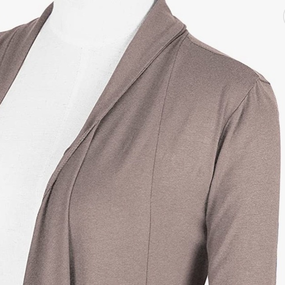 Nwt Drape Front Open Cardigan Long Sleeve Irregular Hem Brown Cover Up Sweater - Picture 3 of 13